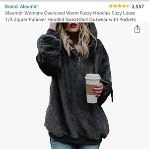 Fuzzy 1/4 Zip Hooded Sweatshirt